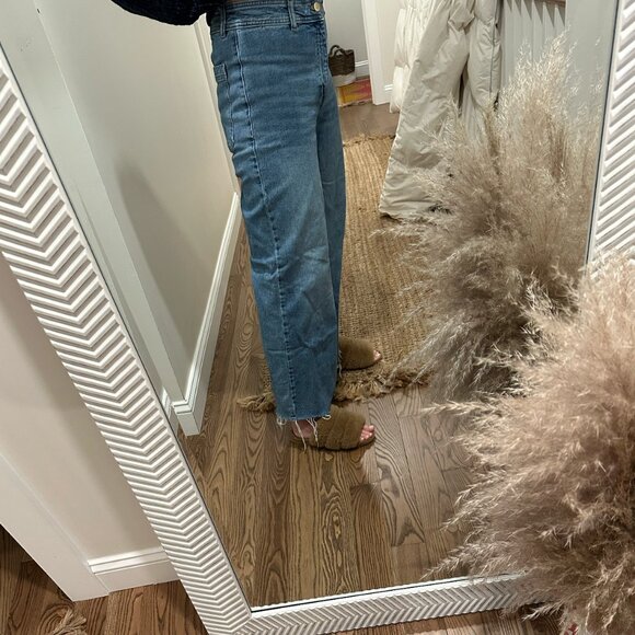 MANGO Wide Leg Cut-Off Jeans Sz. 8 - Picture 6 of 7